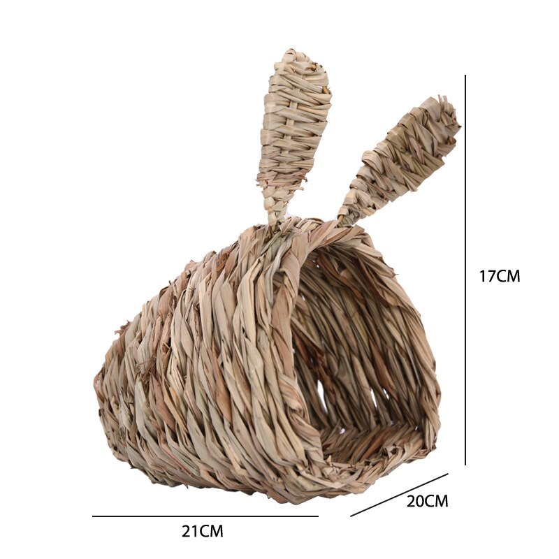 Pet Nest Hedgehog Hamster Cage Straw Hamster Hut Creative Rabbit Bed Hand-Woven Small Animals House Breathable