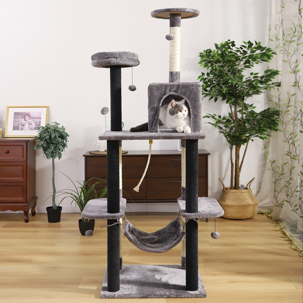 9 Kinds CA Domestic Delivery Cat Tree House Tower Condo Cat Scratcher Posts for Cat Kitten Cat Jumping Toy with Ladder Play Tree