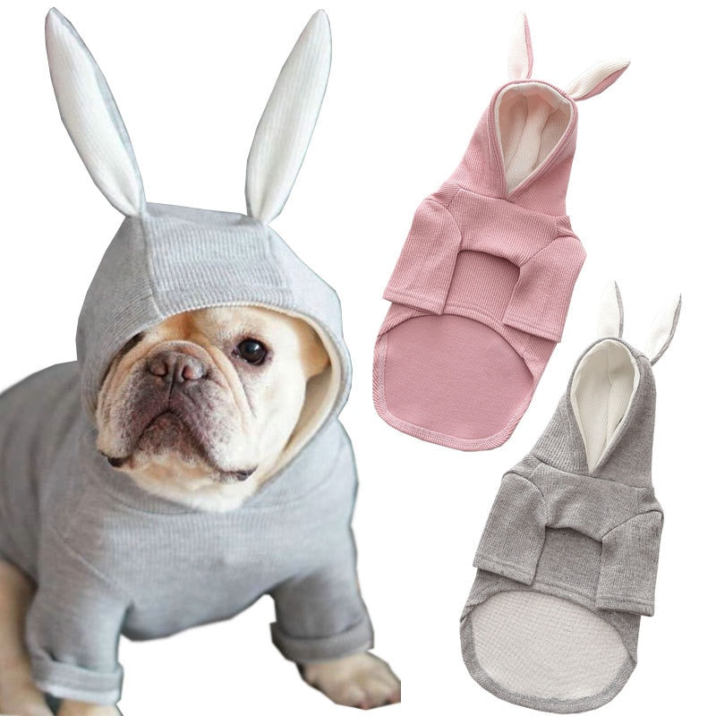 Pet Dog Clothes Cute Rabbit Ear Design For Small Dogs Coat Winter Dog Hoodies Puppy Cat Clothing For Dogs Pug French Bulldog