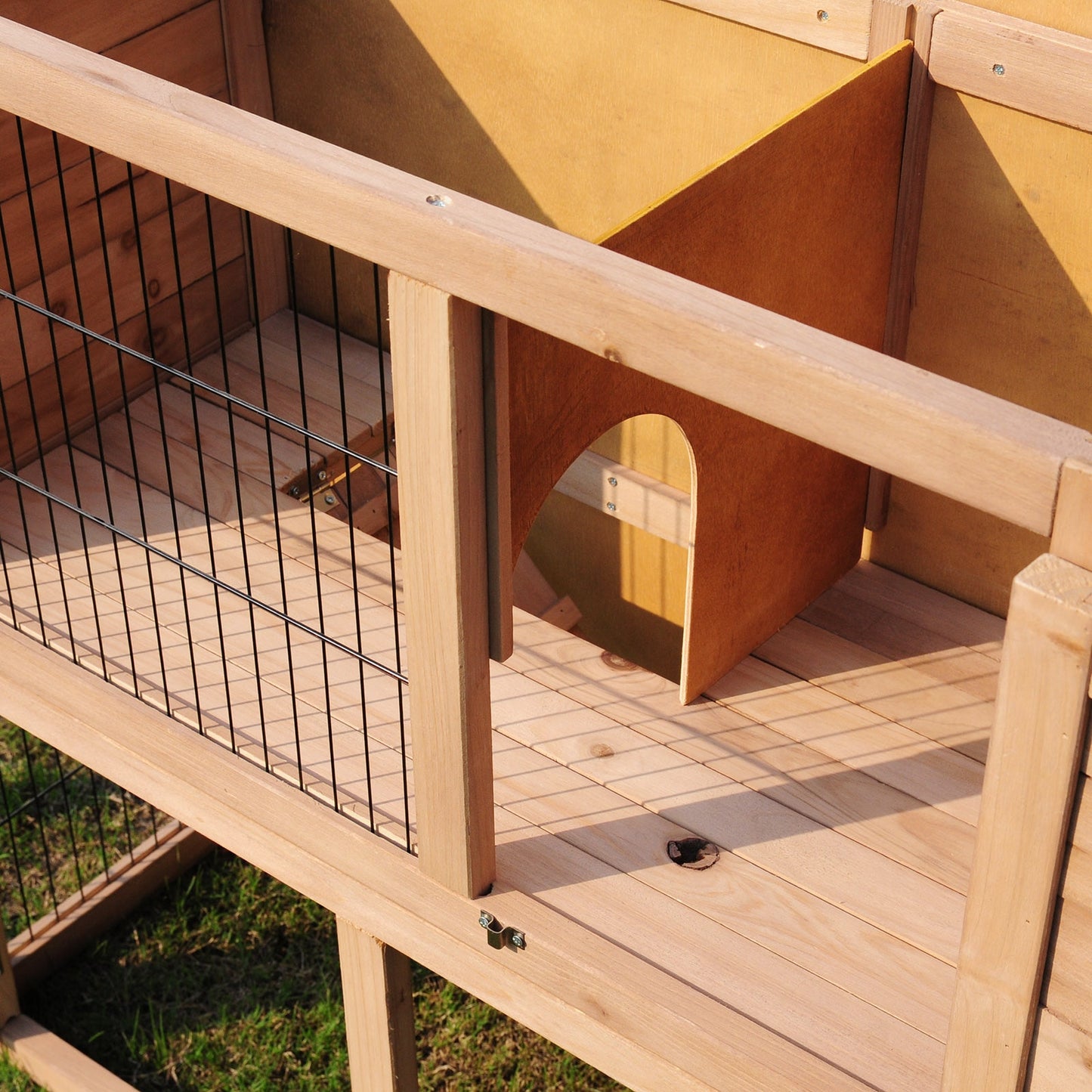 Outdoor Hutch Large Chicken Coop House for Rabbits Guinea Pigs Hamster Pets Cages for Small Animals Waterproof 2 Levels 3 Doors