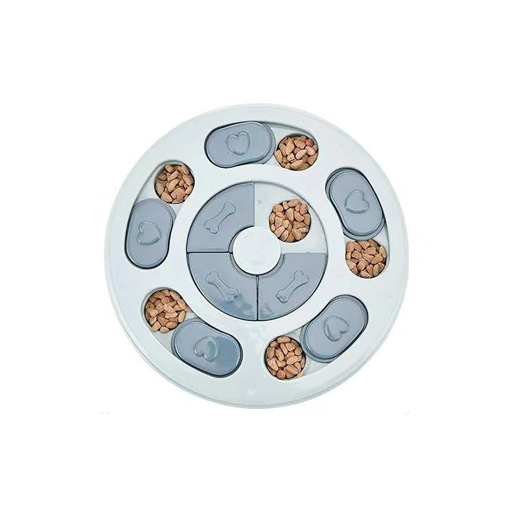 Pet Training Puzzle Dog Toy Slow Food Bowl Leaking Food Reward Dog Game Disc Board Funny Slow Eat Biting Dog Interactive Toys