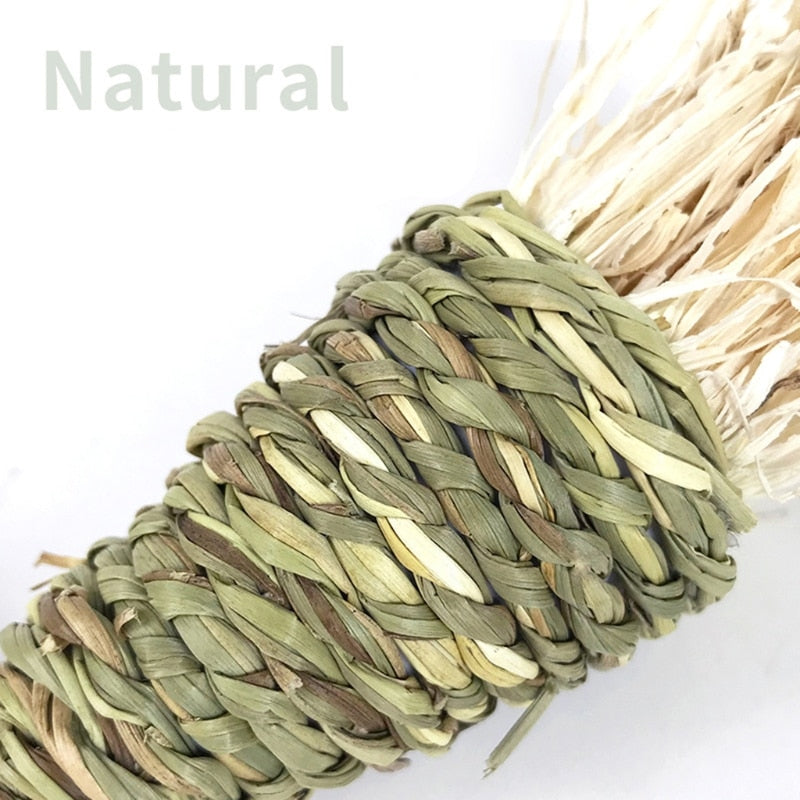 Bunny Chew Toy for Teeth Natural Hay Treats Grass Carrot Toys for Rabbit Chinchilla Hamsters Guinea Pigs Chewing Playing
