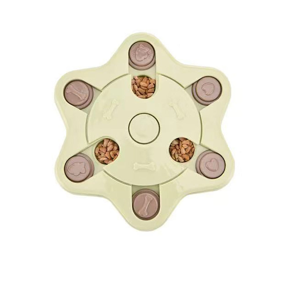 Pet Training Puzzle Dog Toy Slow Food Bowl Leaking Food Reward Dog Game Disc Board Funny Slow Eat Biting Dog Interactive Toys