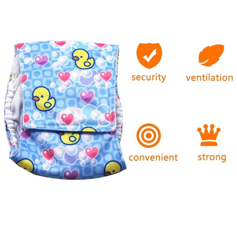 Adjustable Cartoon Animals Pet Dog Diapers Washable Males Absorbent for Dog Reusable Pet Panties Shorts Physiological Pants