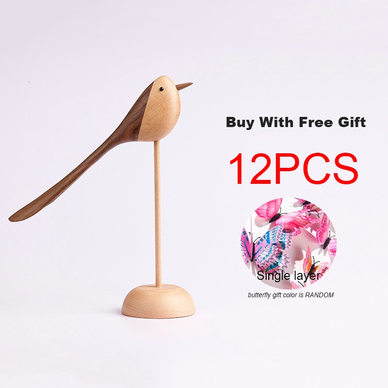 Danish wood ornaments jewelry carving wooden play Home Furnishing Nordic style puppet Home Furnishing features wood bird