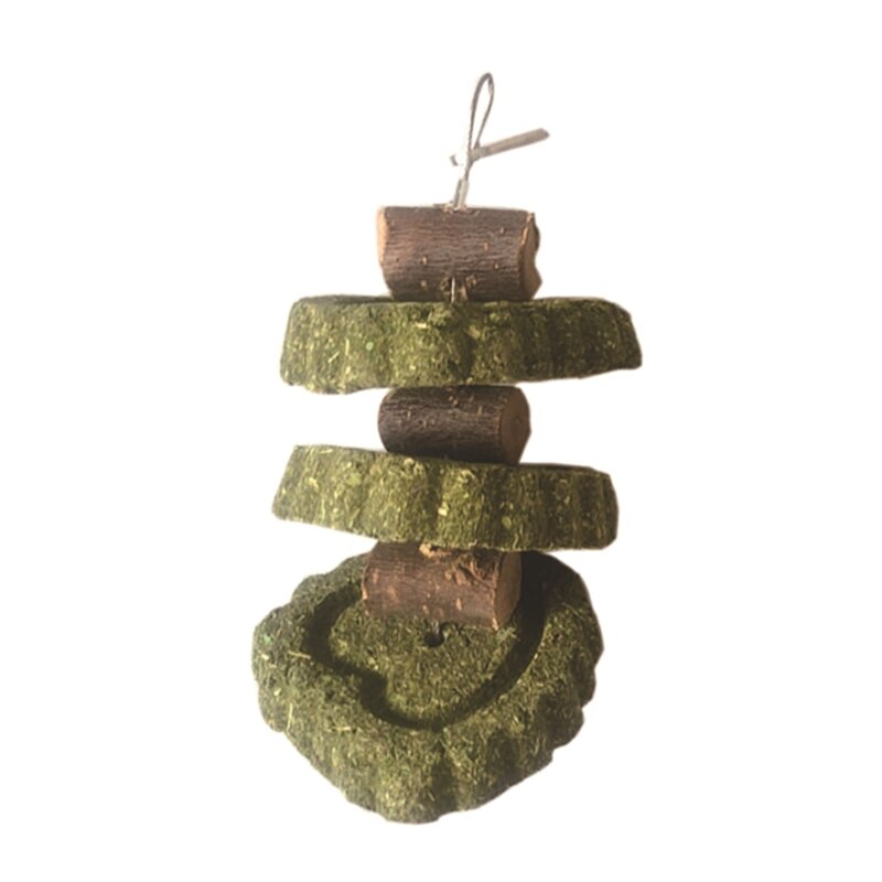 Bunny Chew Toys Rabbit Hay Treat Grass Cakes Applewood Blocks Wicker Balls for Rabbit Chinchilla Teeth Cleaning