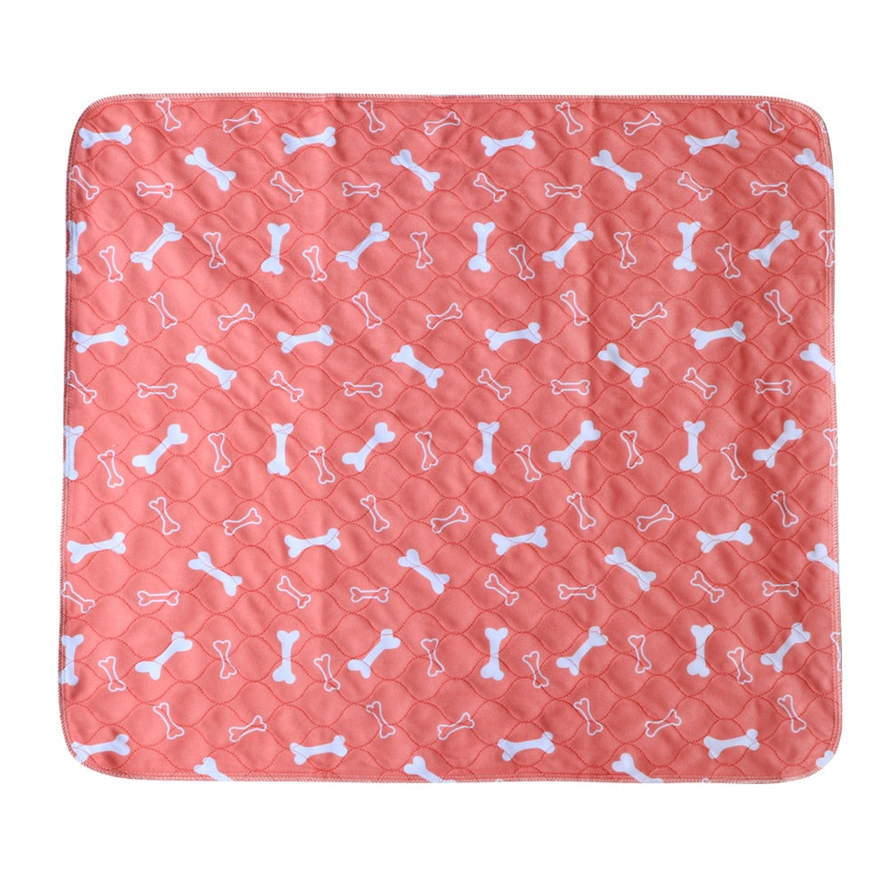 Reusable Pet Urine Pad Washable Dog Cat Diaper Mat 3 Layer Absorbent Dogs Diapers Pads Bone Paw Print For Sofa Bed Floor