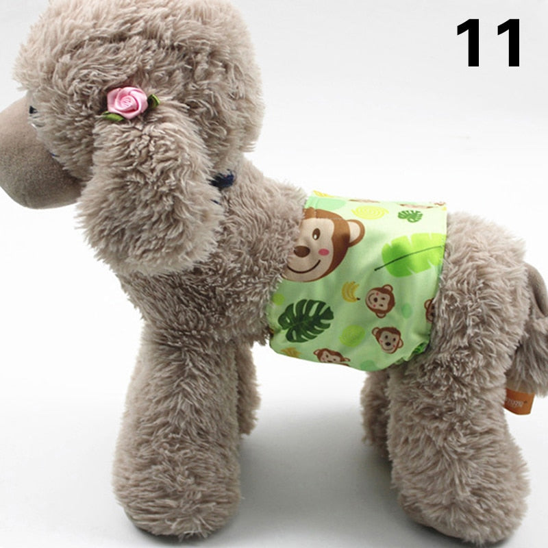 Adjustable Cartoon Animals Pet Dog Diapers Washable Males Absorbent for Dog Reusable Pet Panties Shorts Physiological Pants