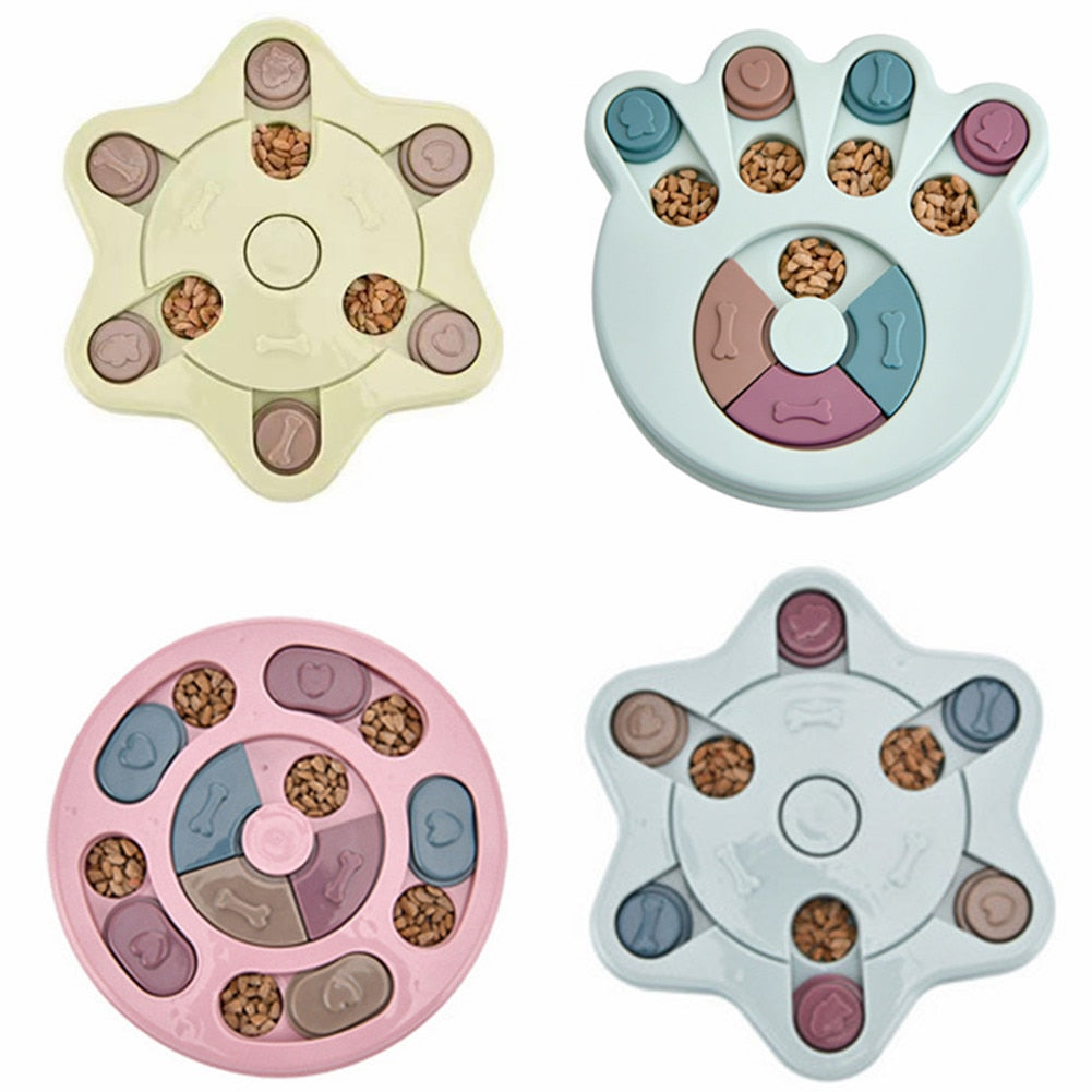 Pet Training Puzzle Dog Toy Slow Food Bowl Leaking Food Reward Dog Game Disc Board Funny Slow Eat Biting Dog Interactive Toys