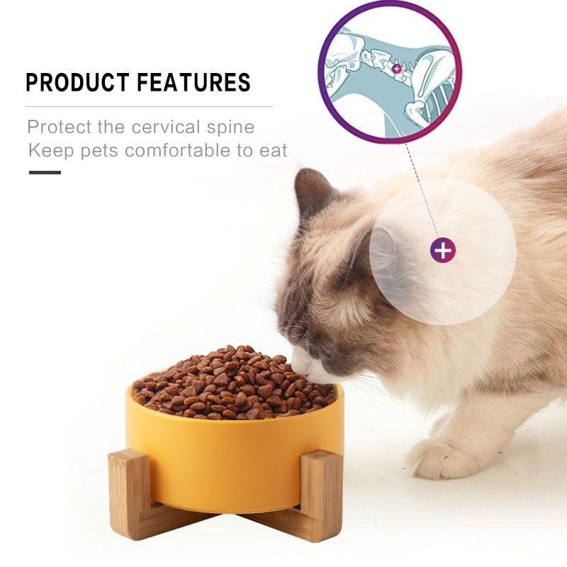 Ceramic Pet Bowl Cat Puppy Feeding Supplies Double Pet Bowls Dog Food Water Feeder Dog Accessories Durable multiple color option