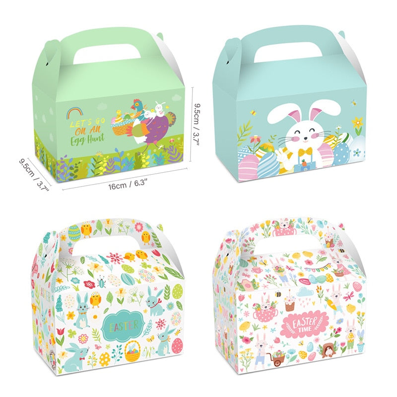1SET Easter Decorations Rabbit Candy Package Biscuits Bag Box Stickers Wood Clips Kids Gift Birthday Party Home DIY Supplies