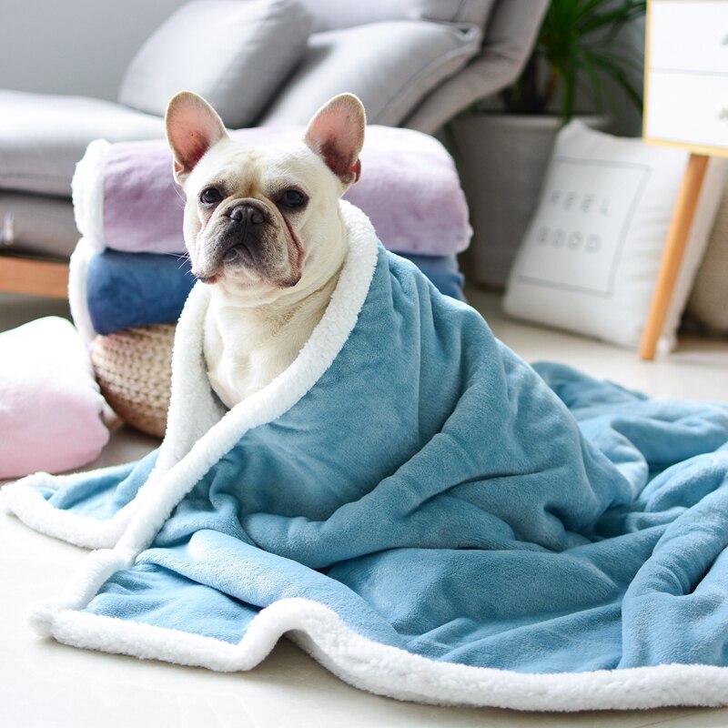 Winter Warm Dog Sleeping Mat Flannel Soft Puppies Small Medium Large Animals Pet Blanket Bed Cat Travel Car Sofa Protector Goods