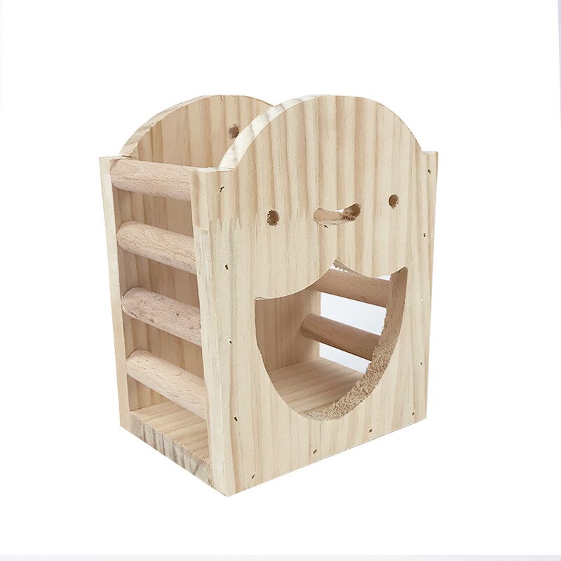 Cute Hangable Wooden Grass Frame Natural Wood Solid Wood Food Bowl Small Pet Hay Rack Accessories For Rabbit Hamster Guinea Pig