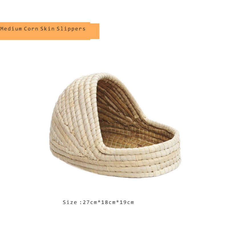 Small Pet Supplies Drop Ear Rabbit Nest Warm Grass Nest Guinea Pig Nest Dutch Pig Pet Products Hand Woven Castle Grass House