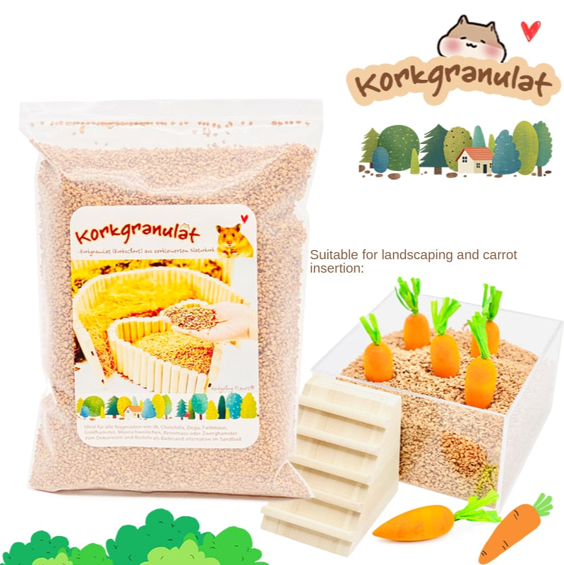 Wooden Hamster Toy Cork Grain Hamster Bedding Chipmunk Hamster Moss Hamster Cage Landscaping Supplies Small Animals Bedding