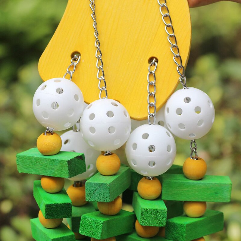 1pc Pet Parrot Toys Wooden Durable Birds Chew Toys Large Colorful Toys for Parrot Macaw Pet Bird Swing Toy Pets Accessories