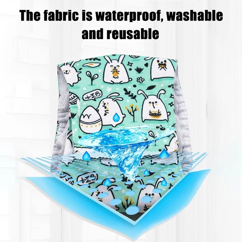 Adjustable Cartoon Animals Pet Dog Diapers Washable Males Absorbent for Dog Reusable Pet Panties Shorts Physiological Pants