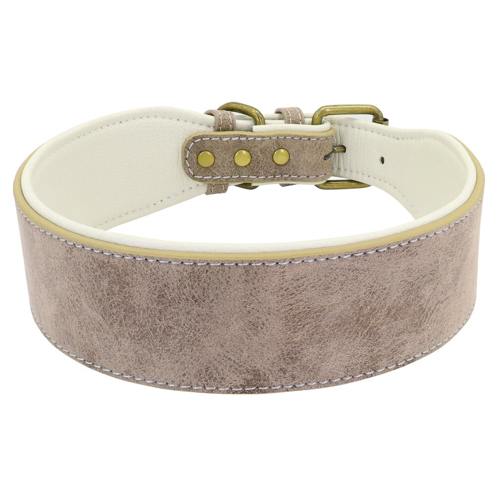 Wide Leather Dog Collar Padded Pet Collars Dog Collar for Medium Large Dogs Pitbull Bulldog German Shepherd 2XL