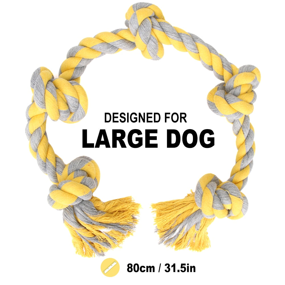 80cm Big Dog Toys for Large Dogs Aggressive Chewers Cotton Rope Interactive Toys for Pet Dog Accessories Toothbrush Training