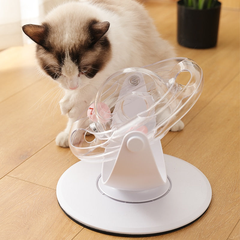 KIMPETS Pet Cat Toy Funny Cat Stick Rotating Space Cup Turntable Kitten Relieves Boredom Kitten Funny Cats Kitty Toy Supplies