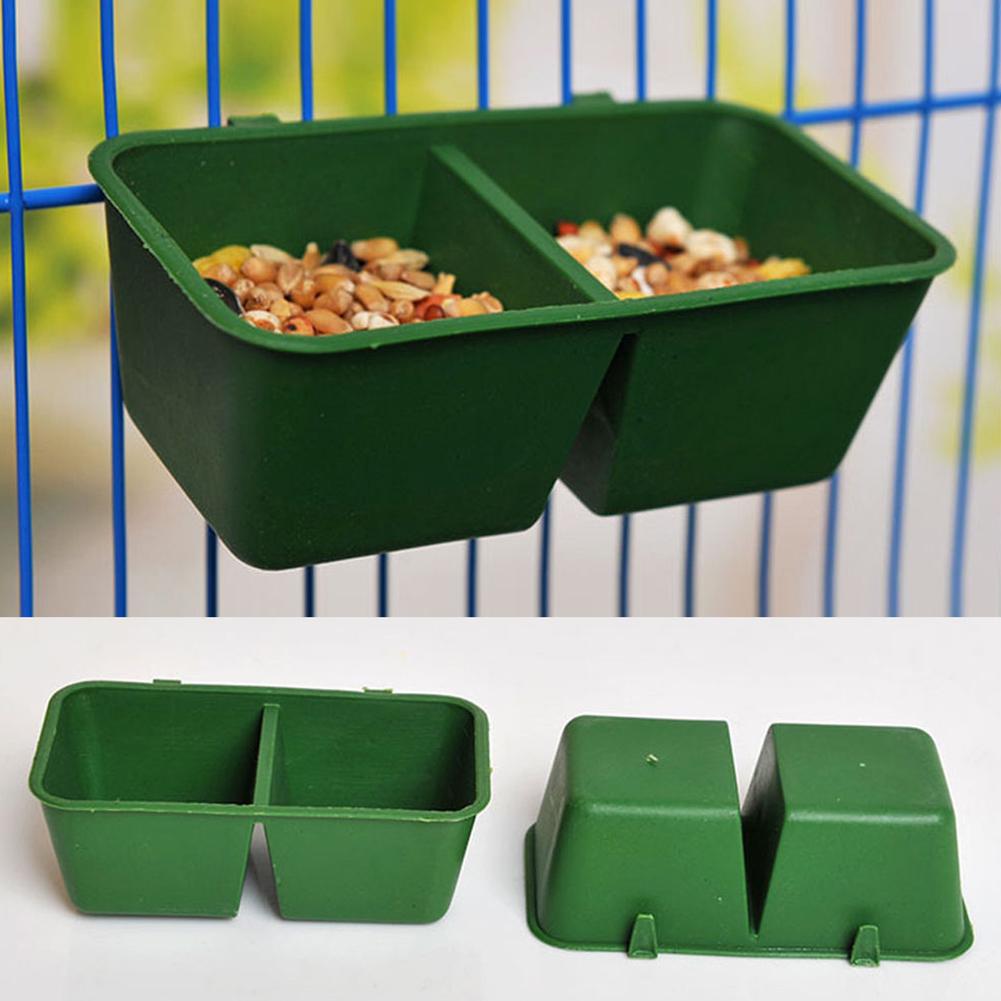 Double Bowl Birds Feeding Trough Water And Foods Feeding Cups For Bird Pigeons Parrot Cup Feeding For Pet Cage Decoration
