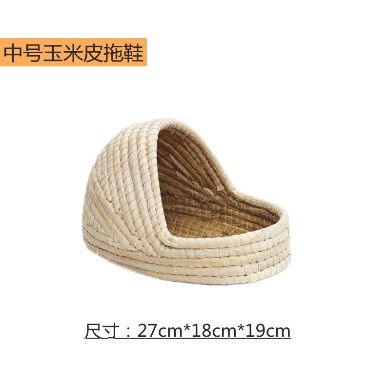 Small Pet Supplies Drop Ear Rabbit Nest Warm Grass Nest Guinea Pig Nest Dutch Pig Pet Products Hand Woven Castle Grass House