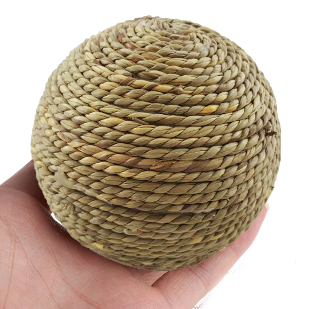 6cm Rabbit Chewing Toy Pet Chew Toy Natural Grass Ball For Rabbit Hamster Guinea Pig For Tooth Cleaning Pet Supplies