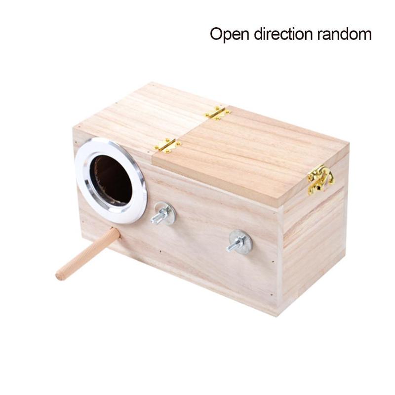 Wood Parrot Breeding Box Bird House Nest Breeding Decorative Pet Decoration Home Balcony Cages Accessories N0W8