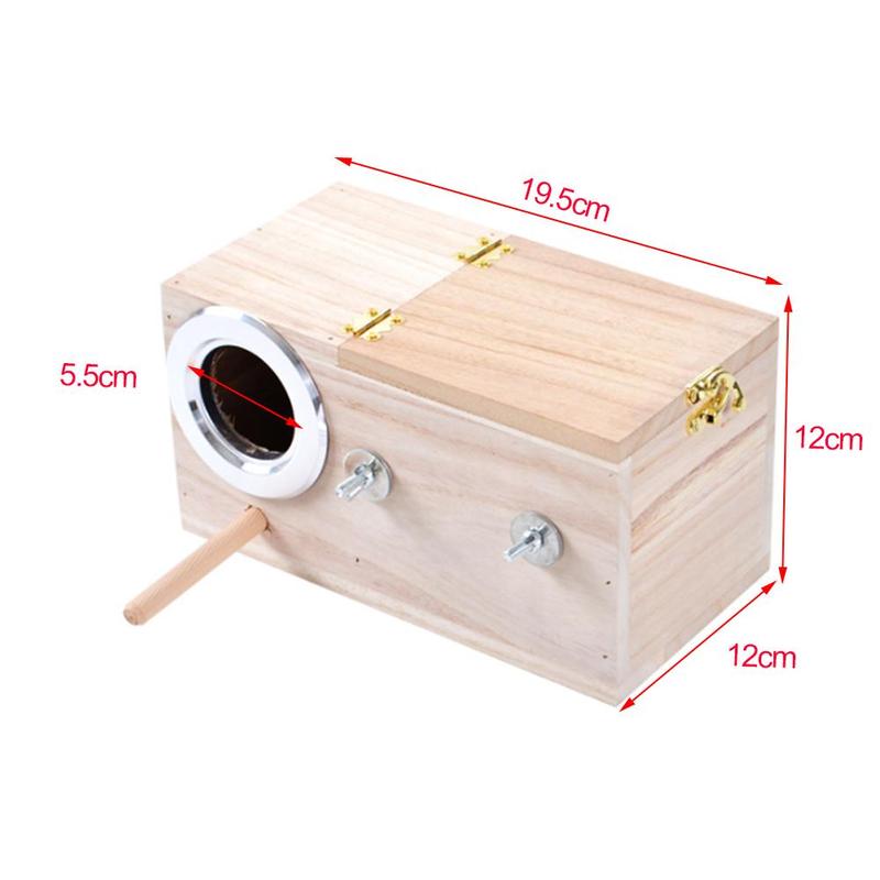 Wood Parrot Breeding Box Bird House Nest Breeding Decorative Pet Decoration Home Balcony Cages Accessories N0W8