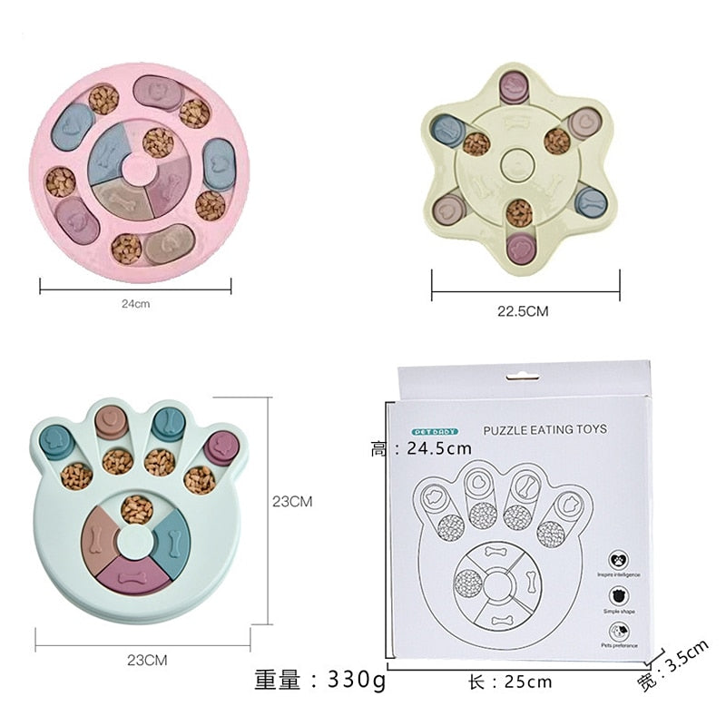 Pet Training Puzzle Dog Toy Slow Food Bowl Leaking Food Reward Dog Game Disc Board Funny Slow Eat Biting Dog Interactive Toys