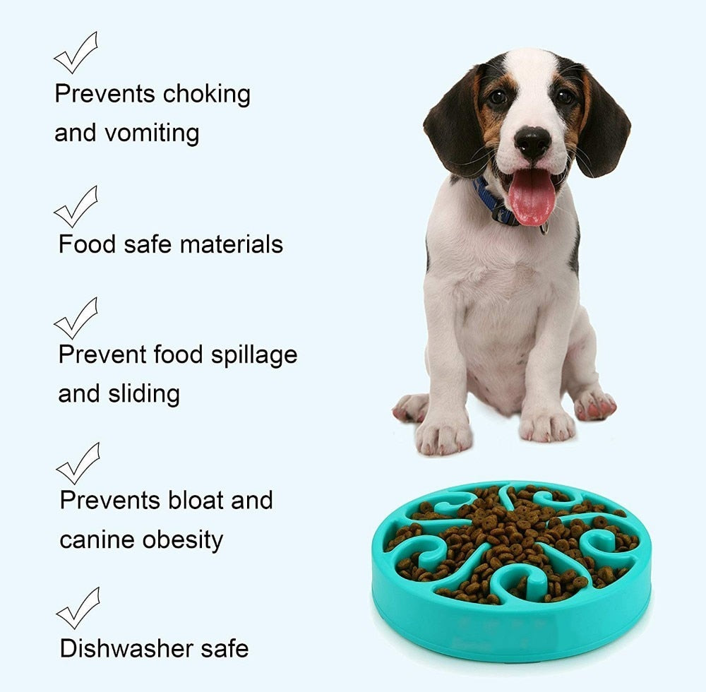 Benepaw Nontoxic Fun Slow Feeder Dog Bowl Food Nonslip Pet Eat Slow Feeding Bowl Maze Interactive For Large Medium Small Dogs