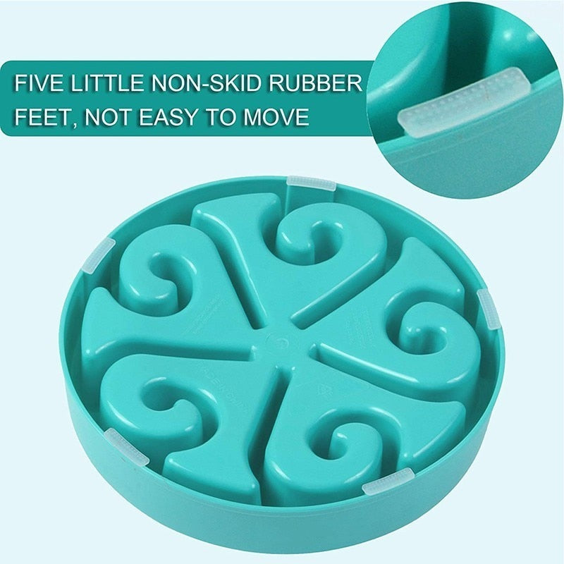 Benepaw Nontoxic Fun Slow Feeder Dog Bowl Food Nonslip Pet Eat Slow Feeding Bowl Maze Interactive For Large Medium Small Dogs