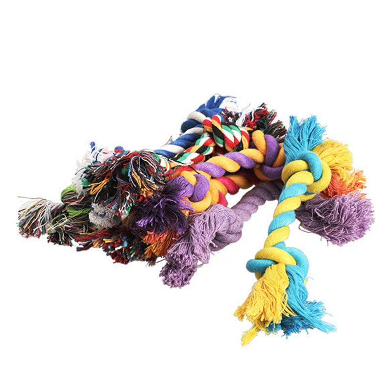1 pcs Pets dogs pet supplies Pet Dog Puppy Cotton Chew Knot Toy Durable Braided Bone Rope 15CM Funny Tool (Random Color )