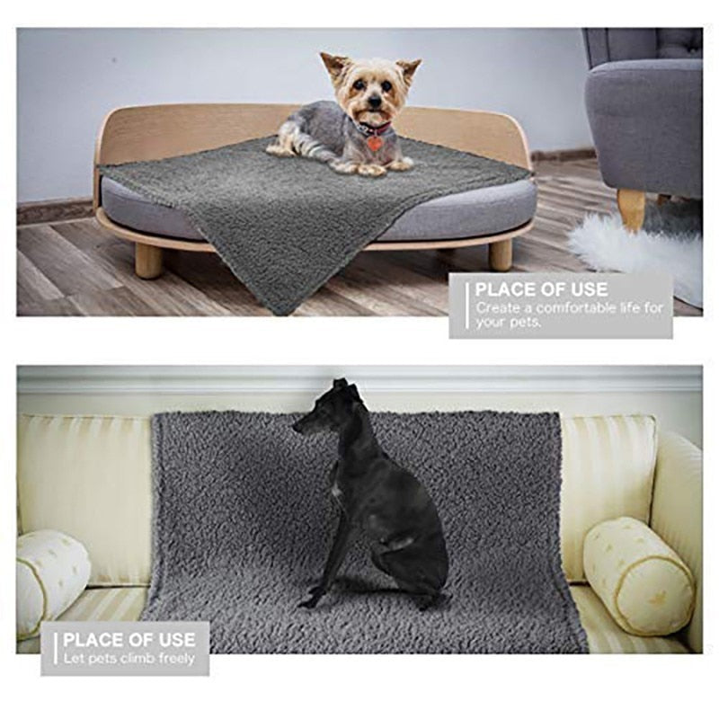 Benepaw Soft Cozy Fleece Pet Dog Blanket Warm Fluffy Plush Puppy Cat Blanket For Small Medium Large Dogs Machine Washable