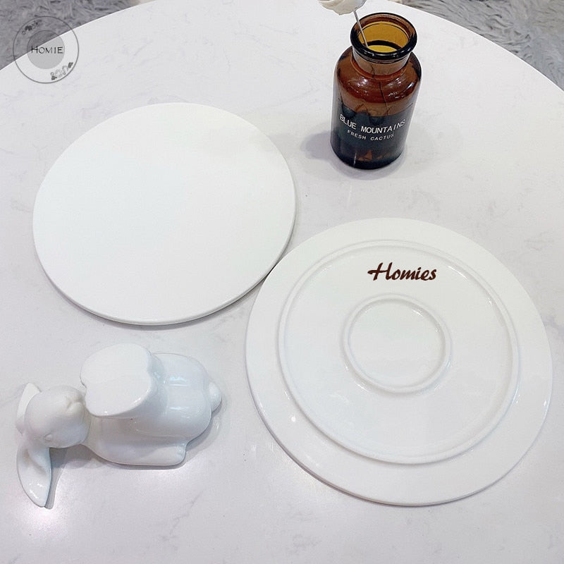 Ceramic rabbit Plate Ceramic dish porcelain plates decorative dinner plates Rabbit Dessert Bunny cake tray sets dish Easter gift
