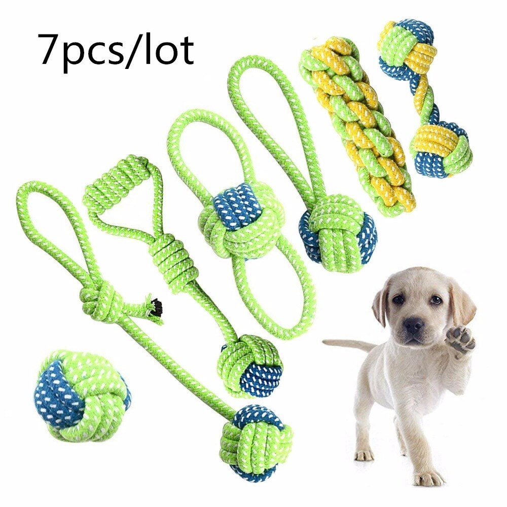 Dog Toys Rope Cotton Chew Tooth Cleaning Knot Ball Dog Toys Bite Resistant Pet Toys Ball For Small Medium Large Dog Interactive