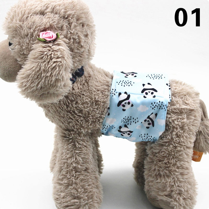 Adjustable Cartoon Animals Pet Dog Diapers Washable Males Absorbent for Dog Reusable Pet Panties Shorts Physiological Pants