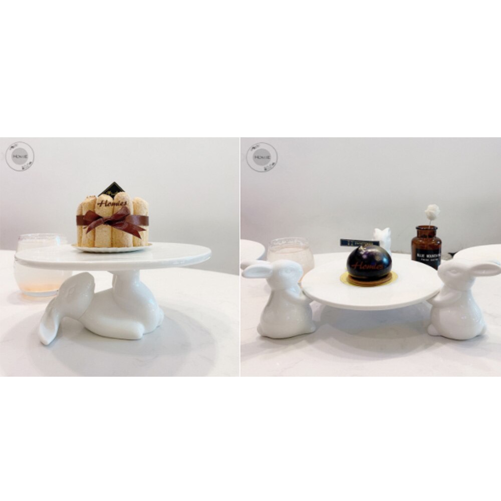 Ceramic rabbit Plate Ceramic dish porcelain plates decorative dinner plates Rabbit Dessert Bunny cake tray sets dish Easter gift