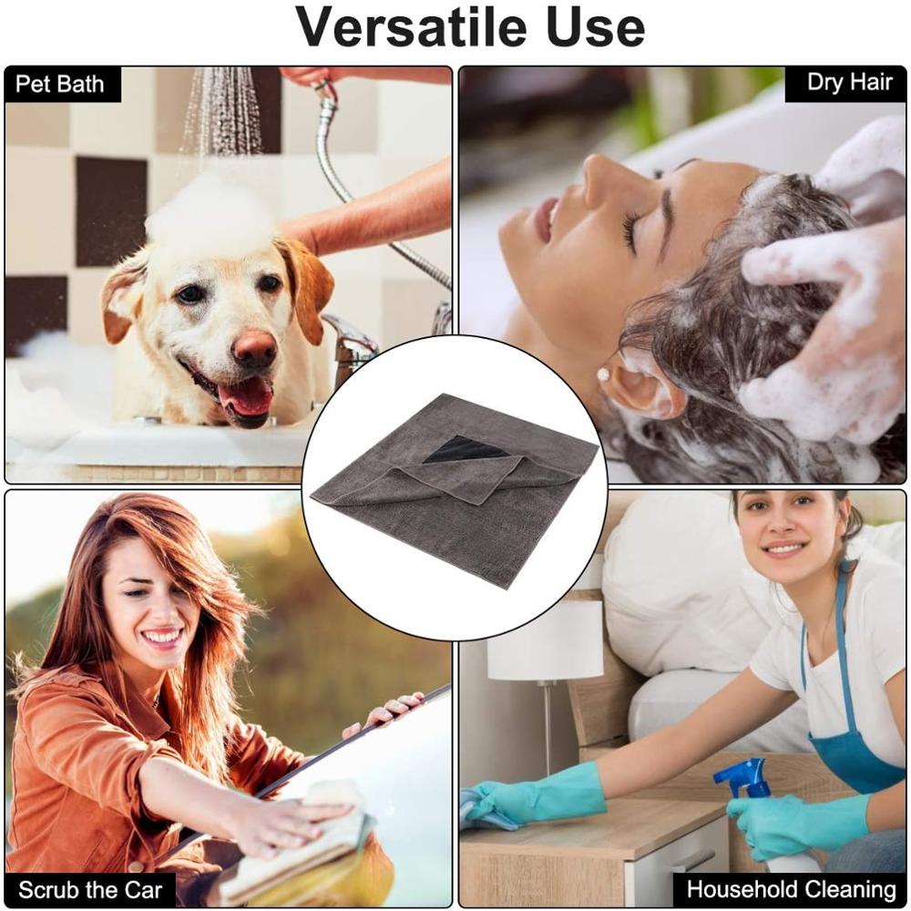 Pet Drying Towel Ultra-absorbent Dog Bath Towel Microfiber 96*50cm Soft Material Microfiber Paw Print Bath Towel