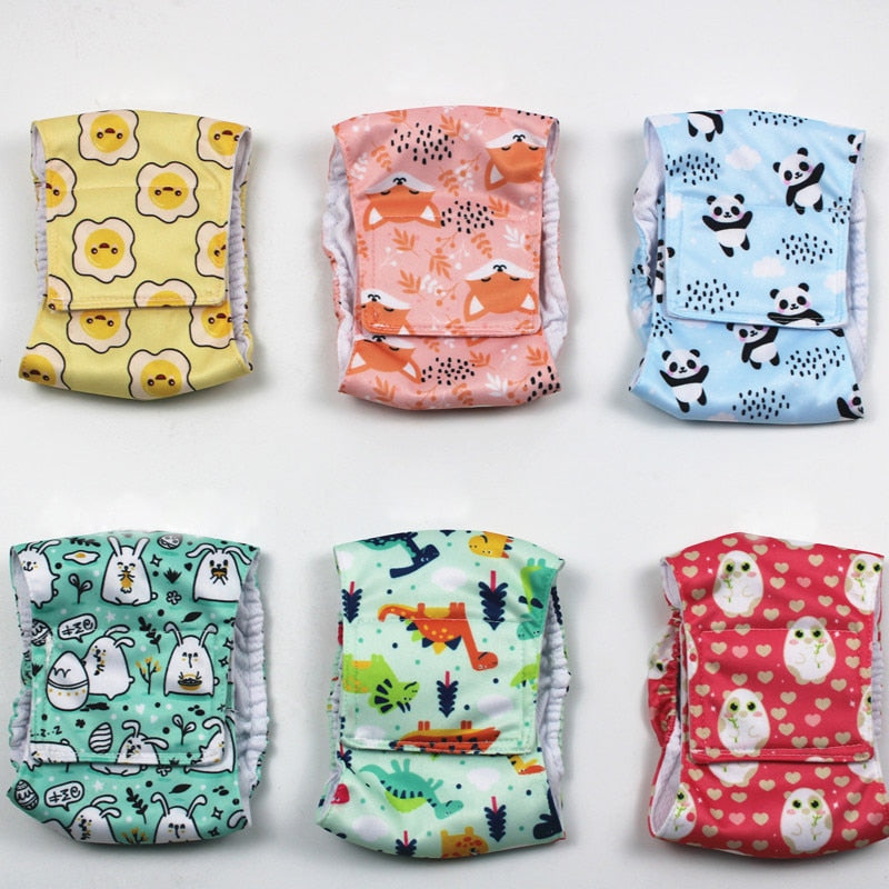 Adjustable Cartoon Animals Pet Dog Diapers Washable Males Absorbent for Dog Reusable Pet Panties Shorts Physiological Pants