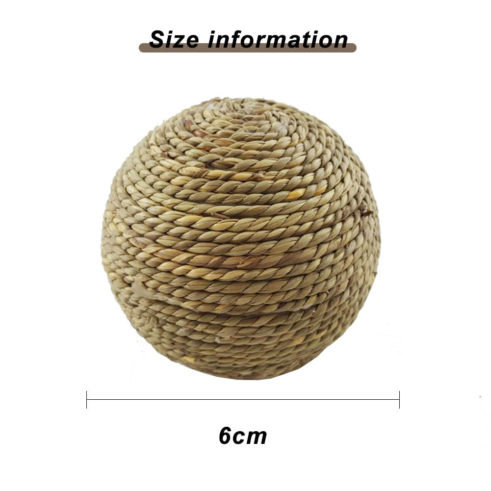 Natural Grass Ball Rabbit Games Funny Small Pet Product for Hamster Straw Rope Bunny Chewing Toy for Teeth Cleaning Dropshipping