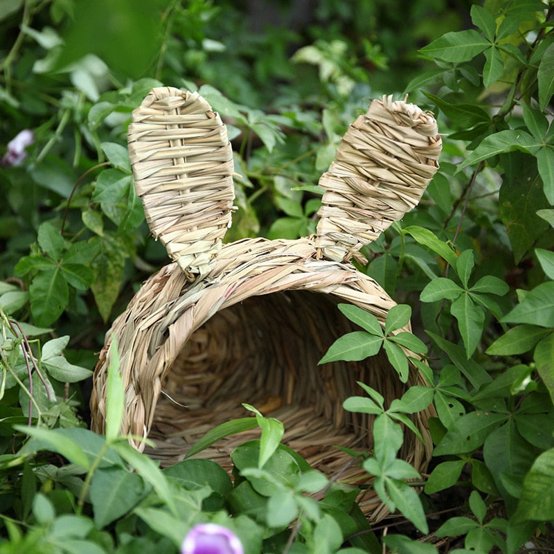 Pet Nest Hedgehog Hamster Cage Straw Hamster Hut Creative Rabbit Bed Hand-Woven Small Animals House Breathable