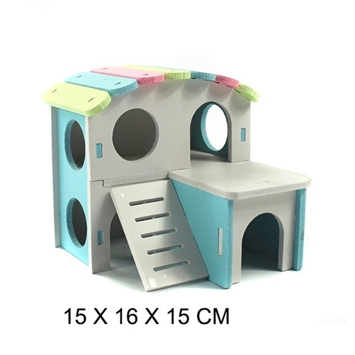 1 PC Hamster House Pet Castle Toy Pet House Viewing Deck Ladder Pet Products Hamster Nest Wooden Seesaw