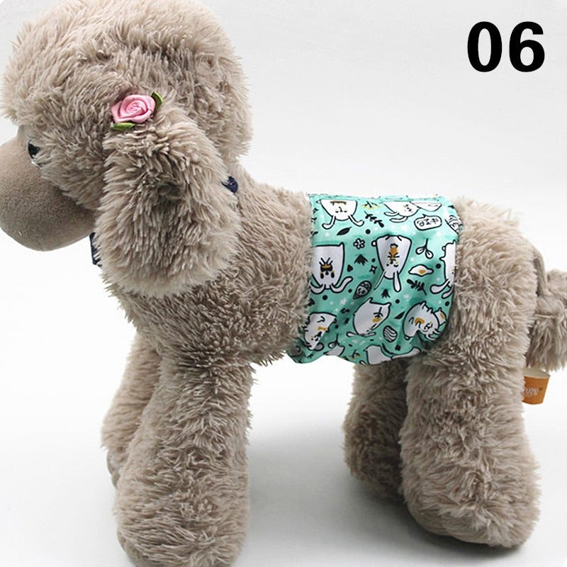 Adjustable Cartoon Animals Pet Dog Diapers Washable Males Absorbent for Dog Reusable Pet Panties Shorts Physiological Pants