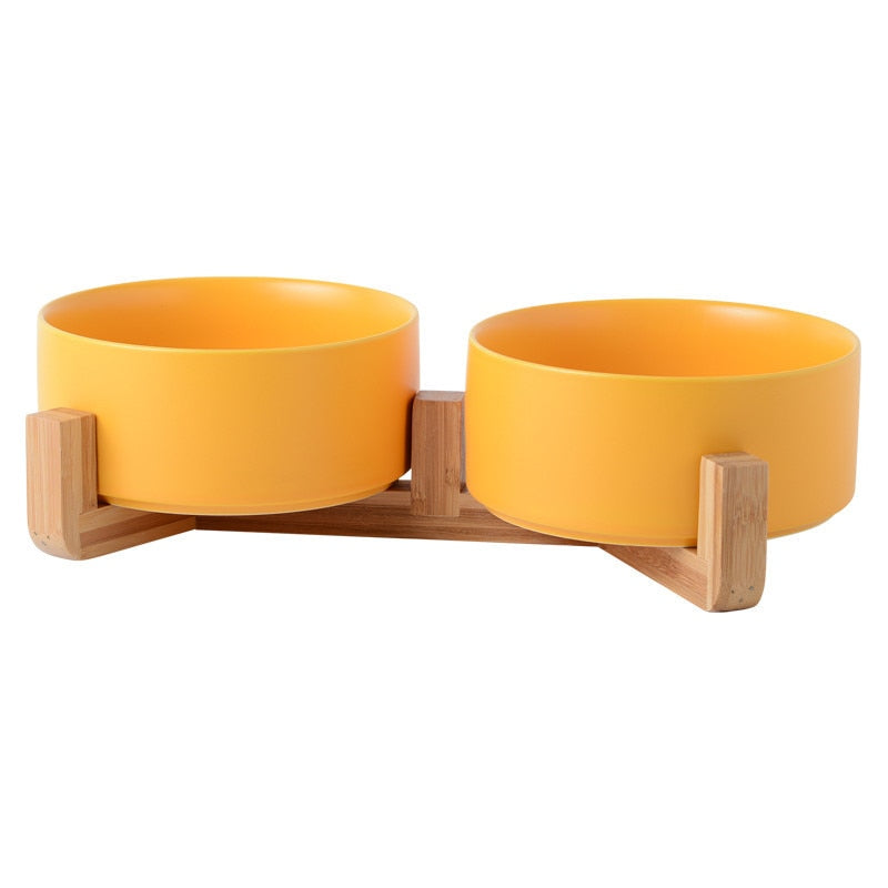 Ceramic Pet Bowl Cat Puppy Feeding Supplies Double Pet Bowls Dog Food Water Feeder Dog Accessories Durable multiple color option