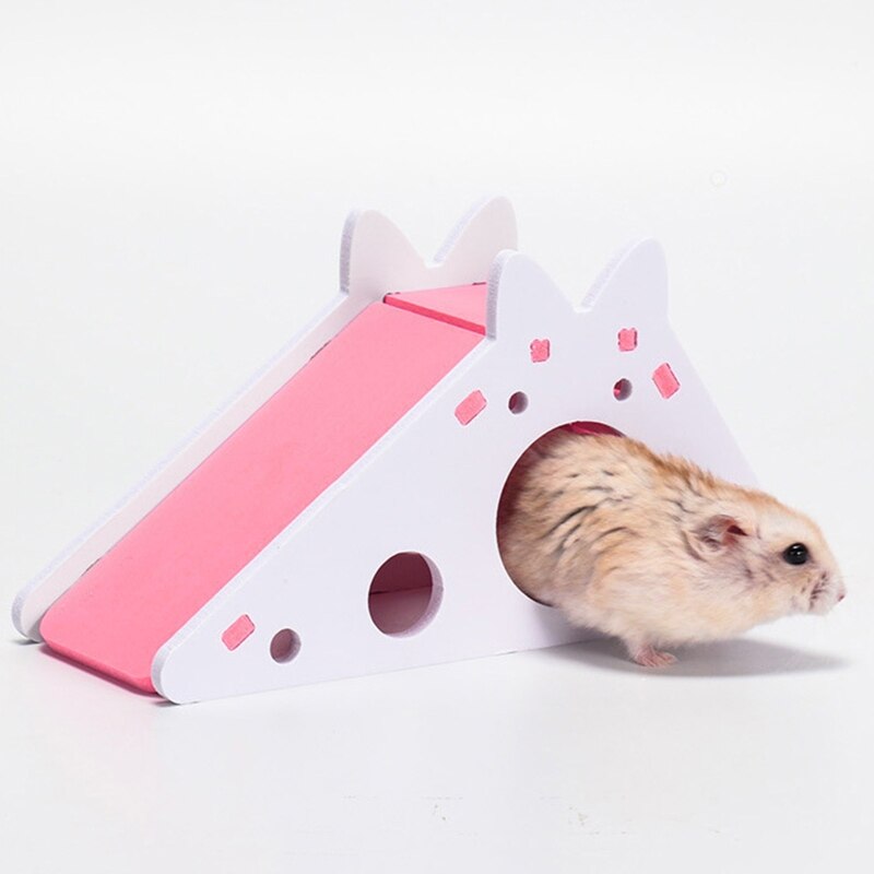 Lovely Rat House Cage Wooden Hamster Ladder Pet Small Animal Rabbit Hideout Exercise Toy