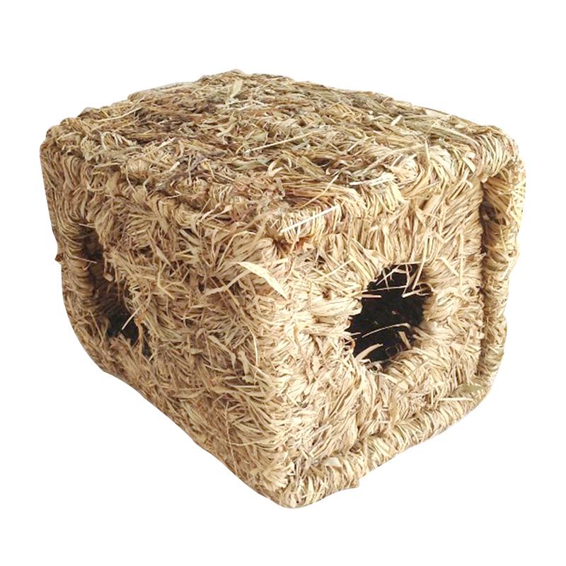 Handwoven Straw Pet Nest Foldable Durable Hamster Playing Sleeping Nest For Rabbit Guinea Pig House Pet Supplies Nest