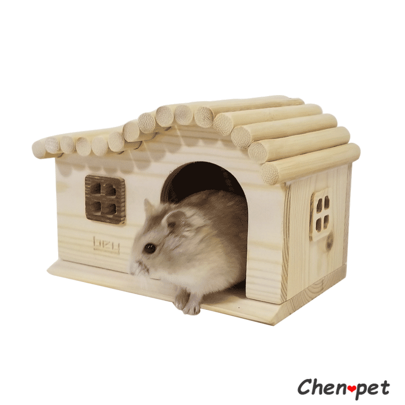 High Quality Natural Hamster Wood Shed House Small Animal Cage Accessories Chinchillas Toys