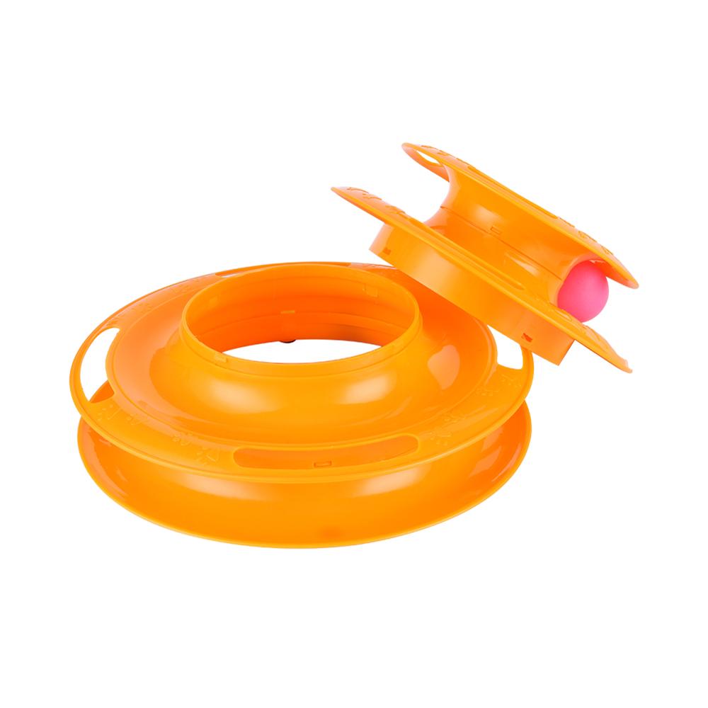 Funny Pet Toys Cat Crazy Ball Disc Three Levels Pet Cat Toy Tower Tracks Disc Cat Intelligence Amusement Toy 1 Pc