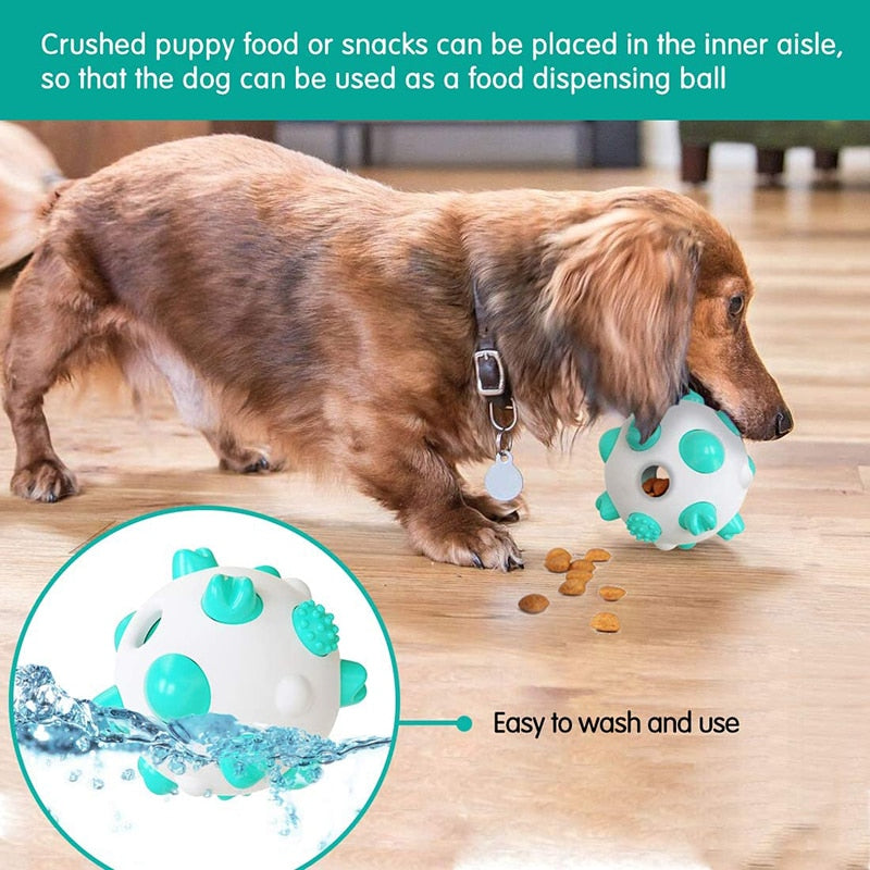 Benepaw Bite Resistant IQ Treat Dog Ball Interactive Food Dispensing Pet Chew Toys For Small Medium Large Dogs Teeth Cleaning